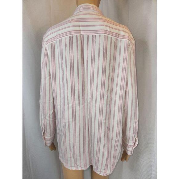Tahari | stripped shirt | Pink and white | Large - Picture 5 of 9